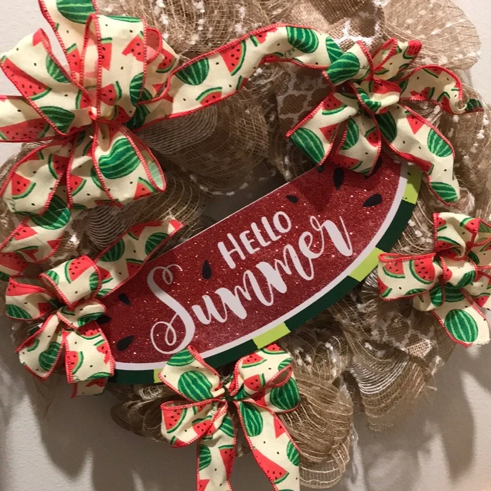 Summer Picnic Watermelon 🍉 Wreath Custom Handmade Final Sale
